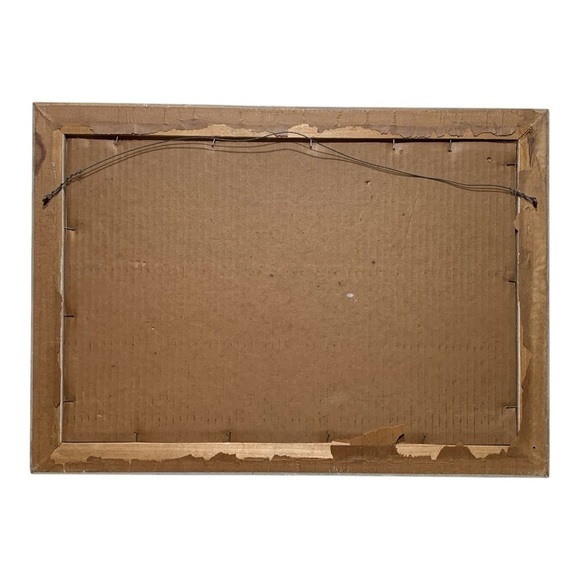 Vintage Mid Century Framed Oil “Fishing Boat Under Sail” By E.O.C. - Picture 3 of 3